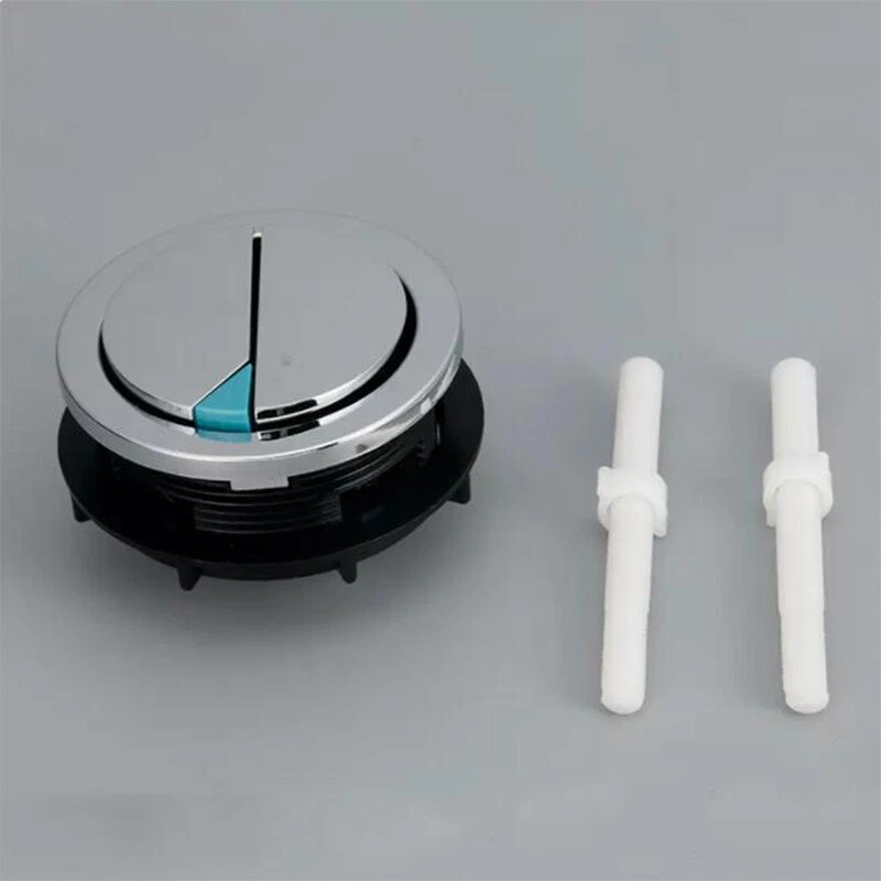 ABS Dual Flush Toilet Water Tank Push Button With 2 Rods for 48mm/58mm Hole New - Image 3 of 4