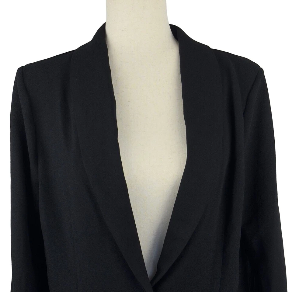 BCBGENERATION RELAXED ONE BUTTON BLAZER WITH POCKETS IN BLACK NWT SIZE MEDIUM - Image 3 of 4