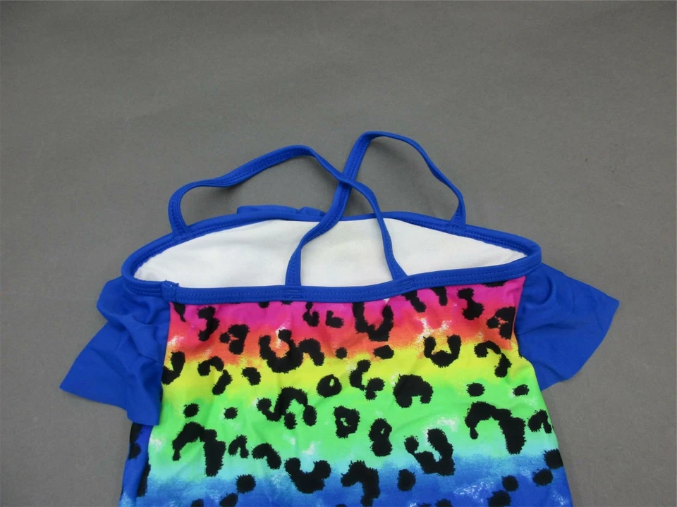 Traje de baño de una pieza azul/multicolor sin marca talla 5 para niñas 3H Foto 4 de 4