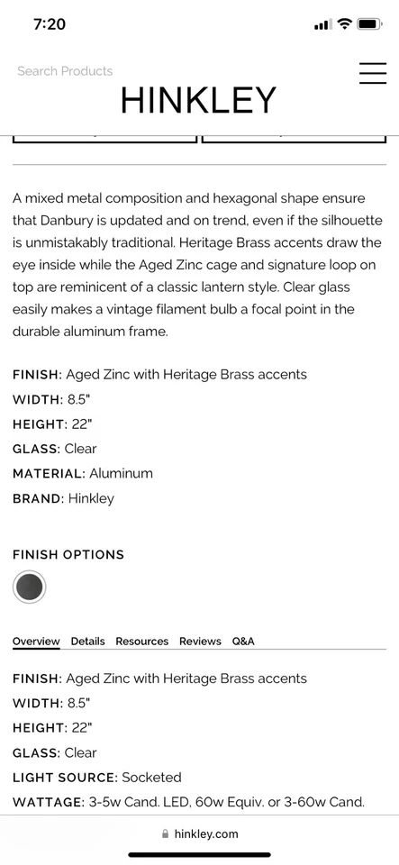 Hinkley Lighting 2535DZ Danbury 3 Light 22" Tall Outdoor Wall - Aged Zinc / - Image 3 of 4