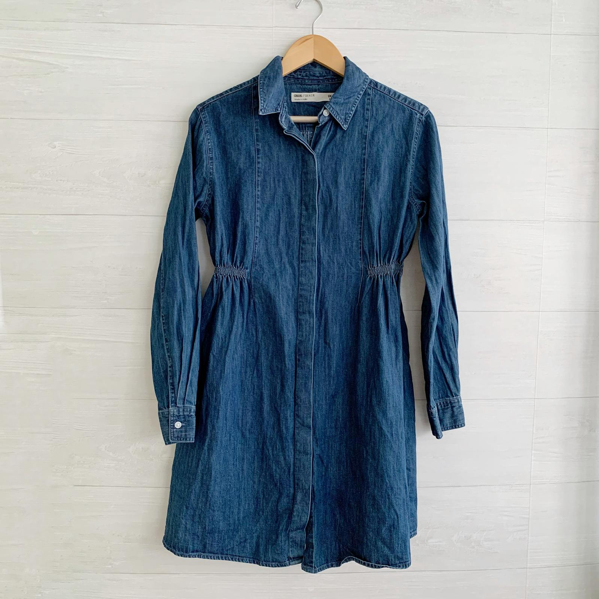 ASOS Denim - Blue lightweight denim button front shirt dress, US 2 | eBay