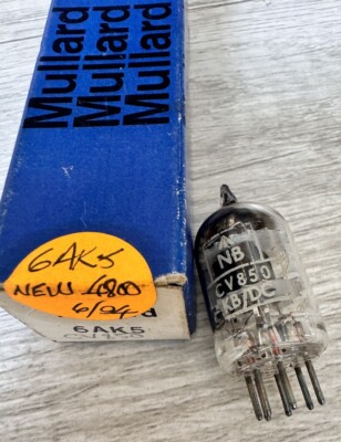 Rare Mullard  whyteleafe A  CV850 EF95 BLACK PLATES NOS 6AK5 Audio Tube