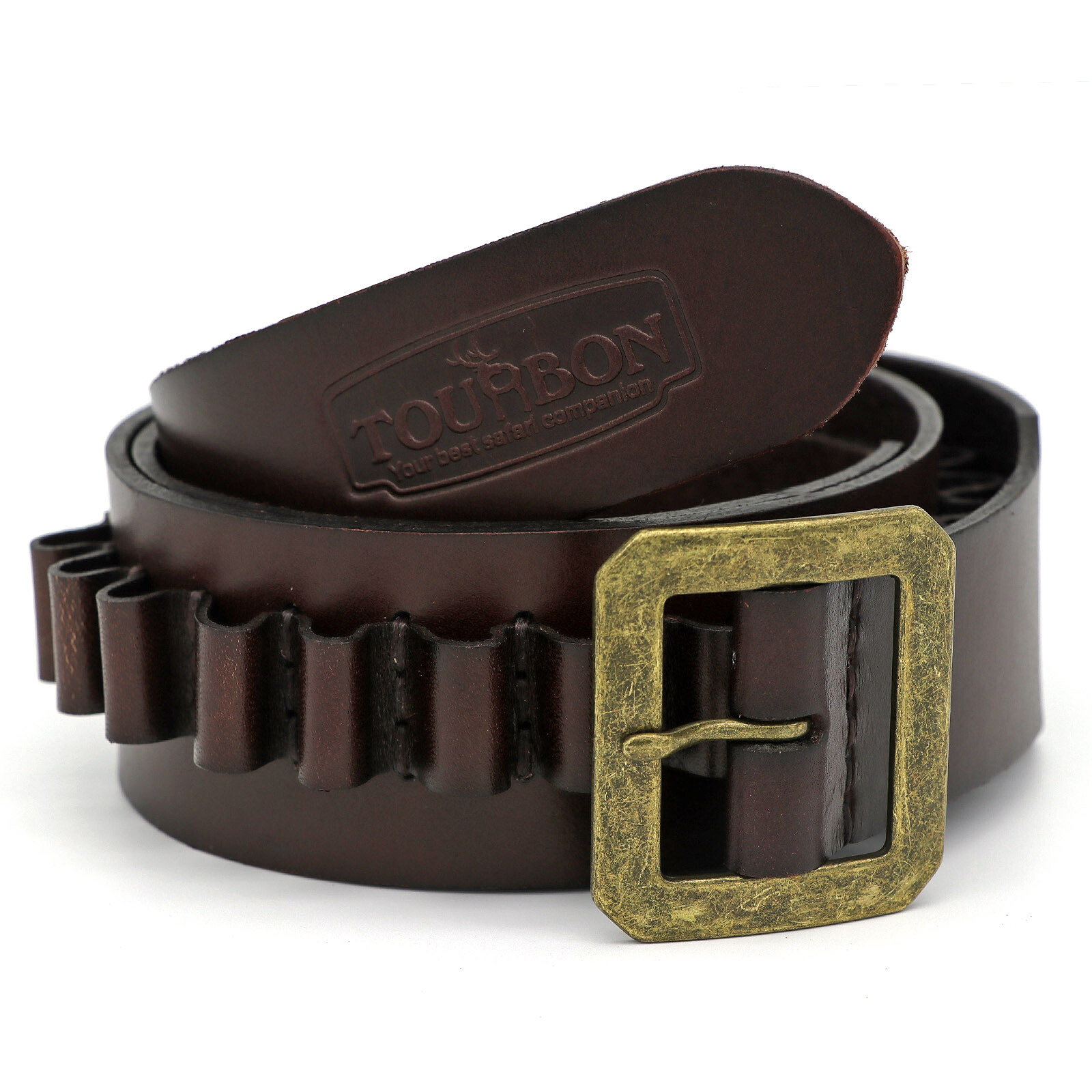 Tourbon 9mm/.38,357 Ammo Bandolier Rifle Cartridges Belt Ammo Carrier in Leather