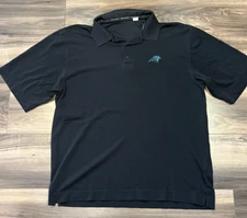 Carolina Panthers Shirt Mens Extra Large Polo  Cutter and Buck Black Solid