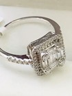 18k Solid White Gold Natural Diamond cluster ring  Baguette 0.85 ct — photo 8