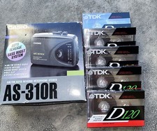 VTG CASIO Cassette Player AS-310R AM/FM Auto Reverse Headphone Radio 5 TDK Tapes