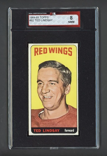 1964-65 TOPPS #82 TED LINDSAY KSA 8 NEAR MINT-MINT