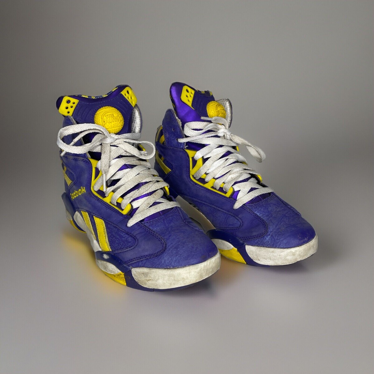 Reebok Pump Shaq Attack LSU Basketball Shoes Mens 8 Purple Yellow