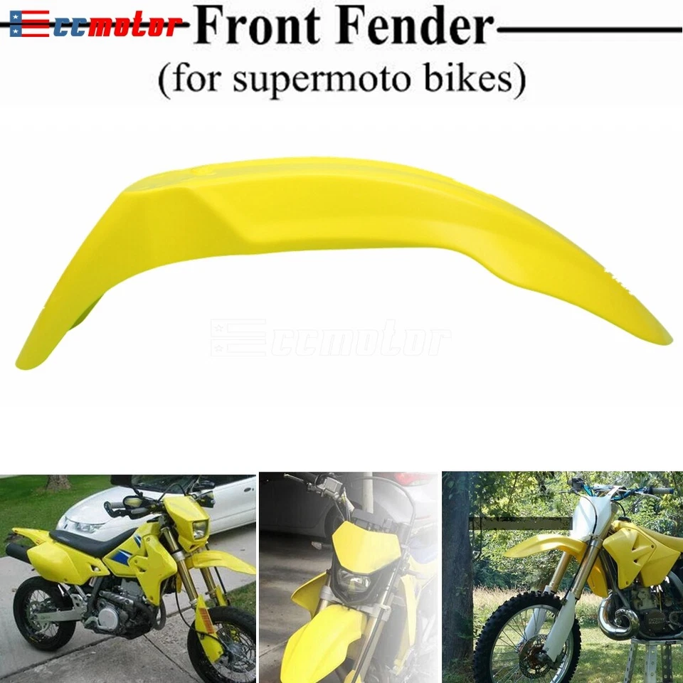Guardabarros delantero Supermoto para Suzuki DR100 DR125 DR125SE DR200 RM100 RM250 RMZ450 Foto 2 de 4
