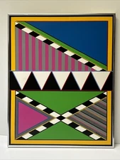 Vintage Abstract Painting Geometric Modernism Expressionism Cubism Mckenzie Pop