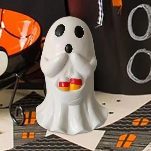 Cartoon Ghost Art Sculpture Resin Ghost Statue Ornament Bedroom - Picture 4 of 14