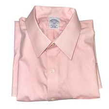 Brooks Brothers 1818 Regent Fit Dress Shirt Pink Non-Iron Cotton 16.5 2/3