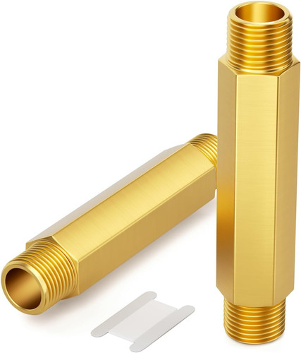 2PCS 3/8" MNPT Brass Long Nipple 4" Length Pipe Fitting