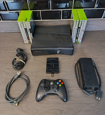 Microsoft Xbox 360 Slim 250GB Console Bundle 1 Controller 10 Games Fully Working