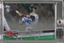 2017 Topps Clearly Authentic Green 7/99 Andrew Benintendi #CAAU-ANB Auto uk2