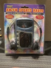 Vtg 1998 Street Beat PR-35M AM/FM Sports Radio Blue/Gray Sealed