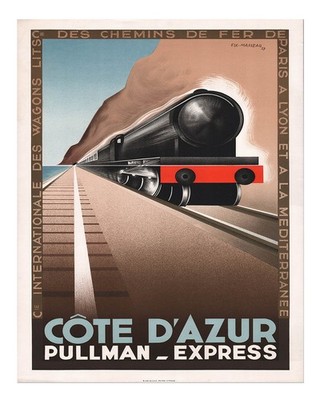 Vintage Train Wall Art Poster - Côte d'Azur Pullman Express Home Decor