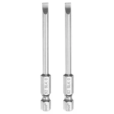 2pcs SL4 Slotted Screwdriver Bits 1/4" Hex Shank 3" Long Magnetic Screw Driver