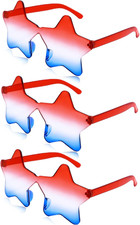 3Pack 4Th of July Glasses - Red White and Blue Style Accessories for Independenc