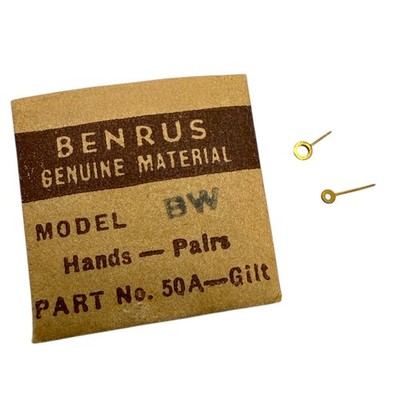 Benrus BW Hands Pair Watch Material Part 50A Gilt NOS Read! BP6
