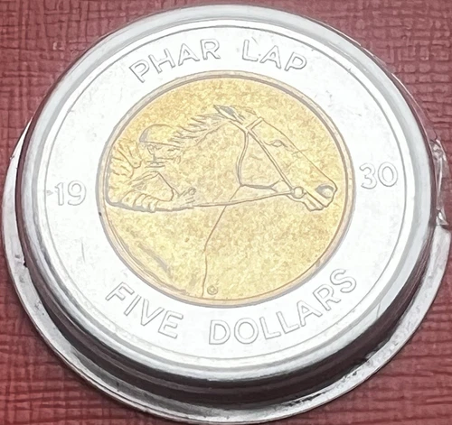 Australia 2000 $5 Dollars Bi-Metallic Coin ~ Phar Lap 1930 Melbourne Cup Victory