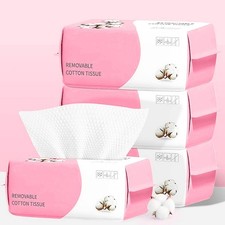 Disposable Face Towel 100 Count for Washing Soft Cotton Dry Wipes Facial Clot...