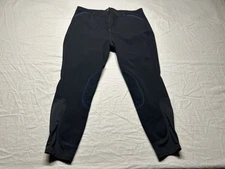 Piper Smartpak Breeches Black Stretch Half Seat Equestrian Riding Womens 42x26