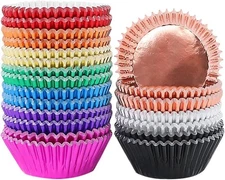 500pcs Cupcake Liners for Baking Foil Cupcake Liner Standard Size 2 Inches 10...