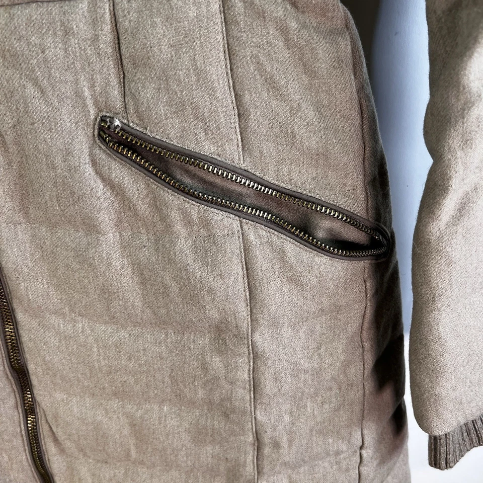 Шерстяная женская парка So Wool от Kimseoryong размер S коричневая пуховая - Изображение 4 из 4