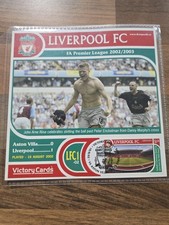 Liverpool 2002-03 astonvilla (RIISE) Football Stamp Victory Card MINT CONDITION 