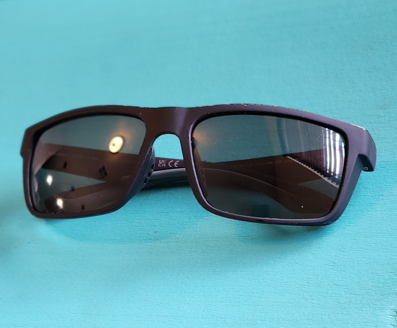 Ironman Foster Grant Men's Polarized Rectangle Sunglasses Black Gray Lenses