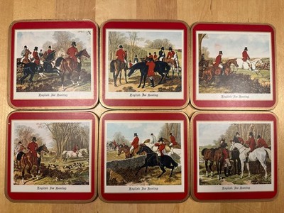 Set mit 6 Untersetzern, Six Traditionell Coasters, Pimpernel, 7 Hunting