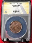 1934 British India Quarter Anna — photo from another recent sale