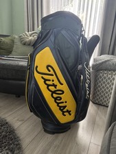 Titleist 2017 The Open Limited Edition Staff Tour Golf Bag Yellow Blue + Hood