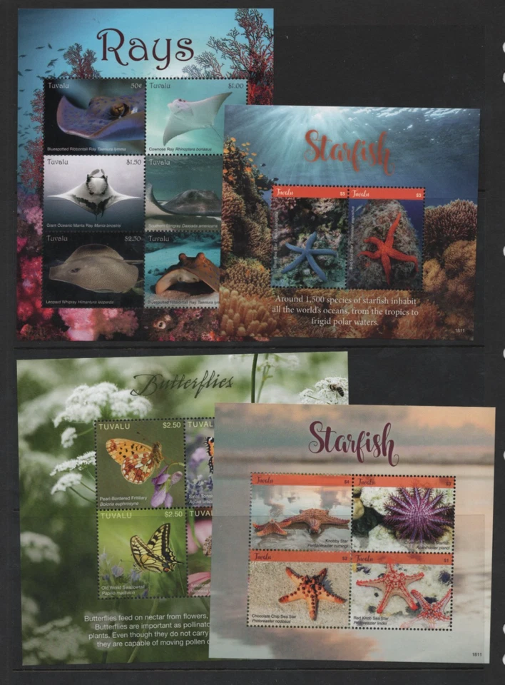 TUVALU COLLECTION OF 60+ SOUVENIR SHEETS ALL MINT NEVER HINGED - Image 4 of 4