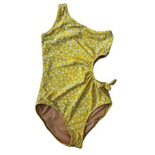 Crewcuts Girls' one-shoulder printed swimsuit with cutout and UPF 50