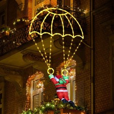 Christmas Decorations Lights Outdoor, 2.8ft LED Christmas Parachute Lights wi...
