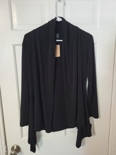 Sunwoo Women Black Solid Long Sleeve Top Size...