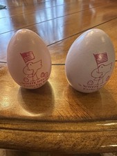 2002 Wooden White House Easter Eggs With George & Laura Bushes Names