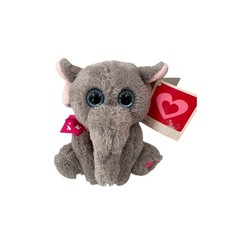 Kellytoy Big Eye Animal Elephant Plush Grey Pink Heart Sparkle Eyes K14-108VE-7