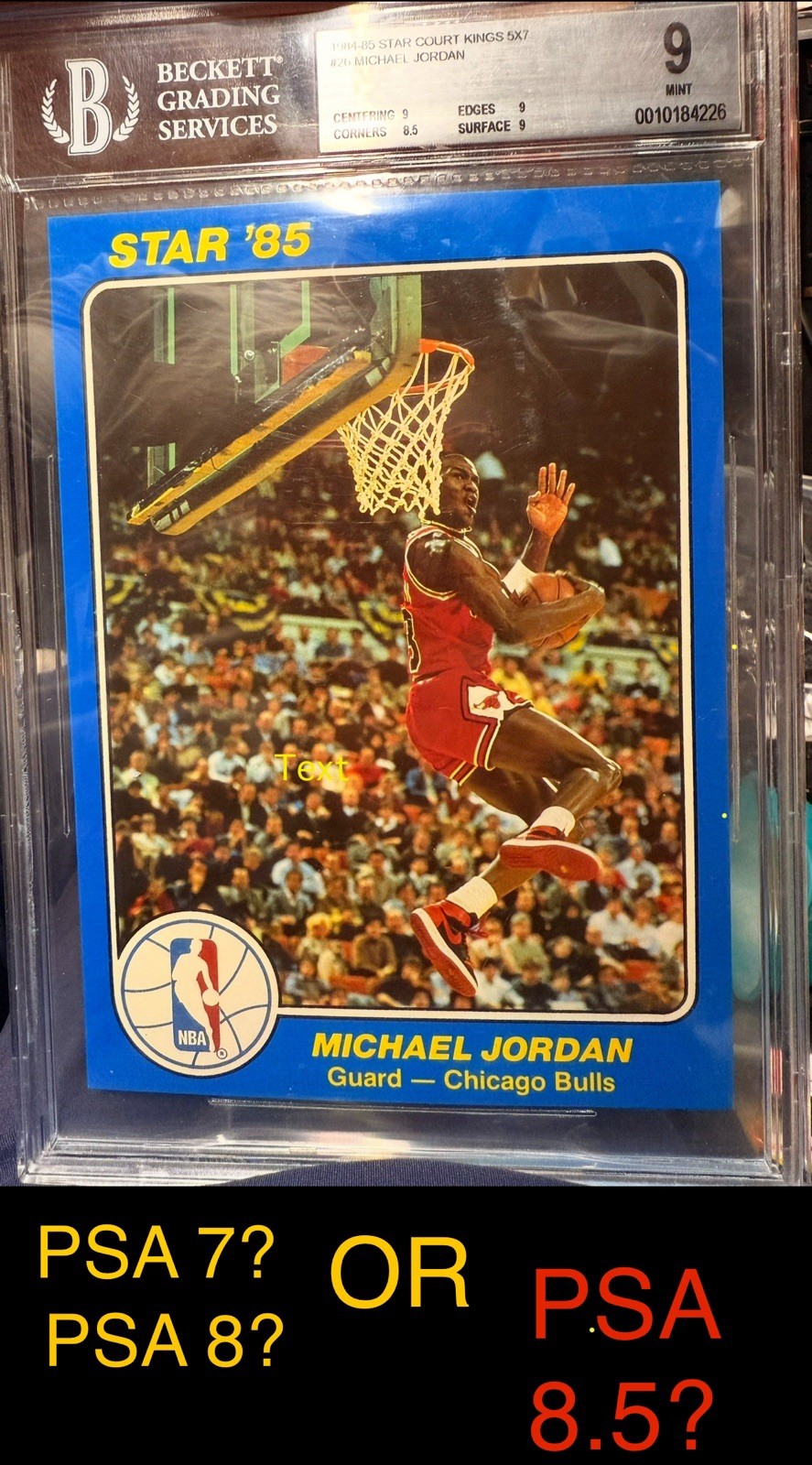 1984 Star Court Kings Michael Jordan BGS 9 ROOKIE RC