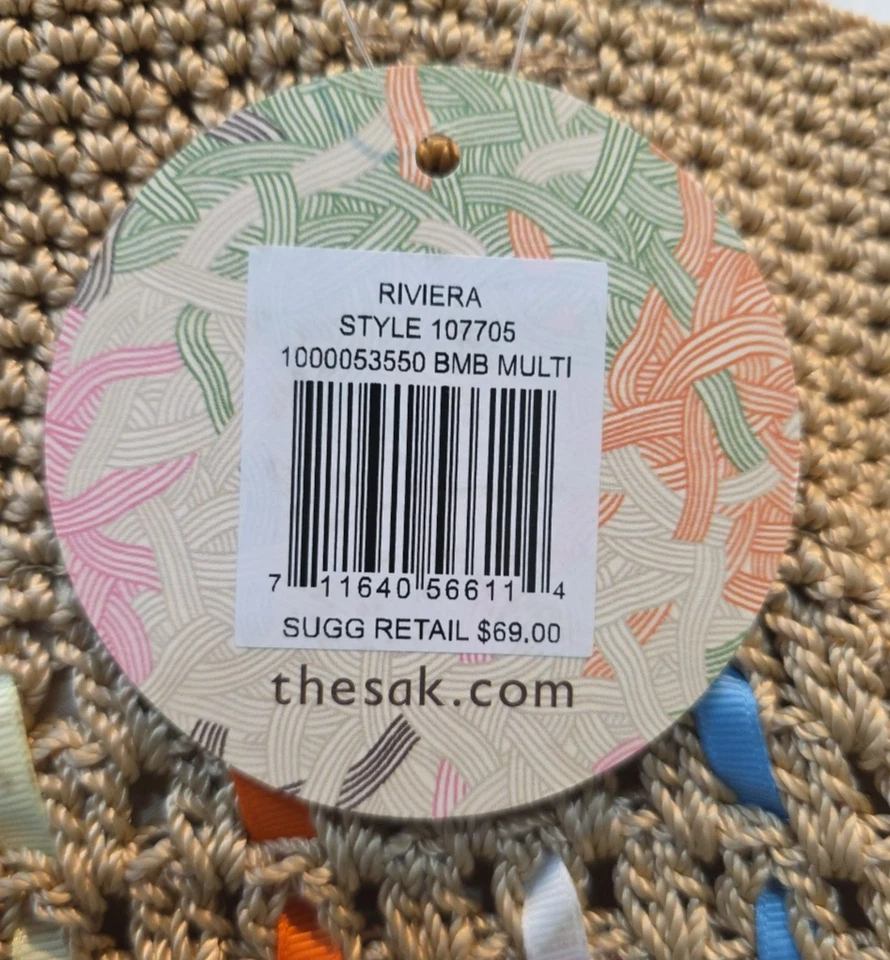 Bolso de Hombro The Sak "Riviera" Tejido Crochet Multicolor Nuevo con Etiquetas Foto 4 de 4