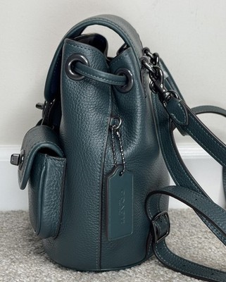 NWT Coach Hadley Small Teal Backpack Purse Drawstring w  display picture 2