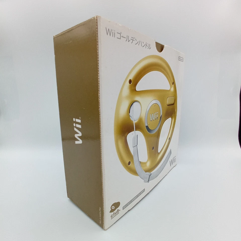 Club Nintendo Mario Kart Wii Gold Golden Handle Wheel from Japanese In Box - Image 3 of 4