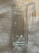 VINTAGE CRISA VERTICAL RIBBED Slender Clear Glass Tumbler Imprinted with Crisa10