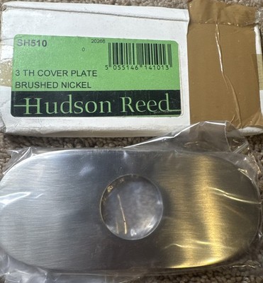 Hudson Reed SH510 3-Hole Faucet Cover Plate Brushed Nickel Bathroom Sink 