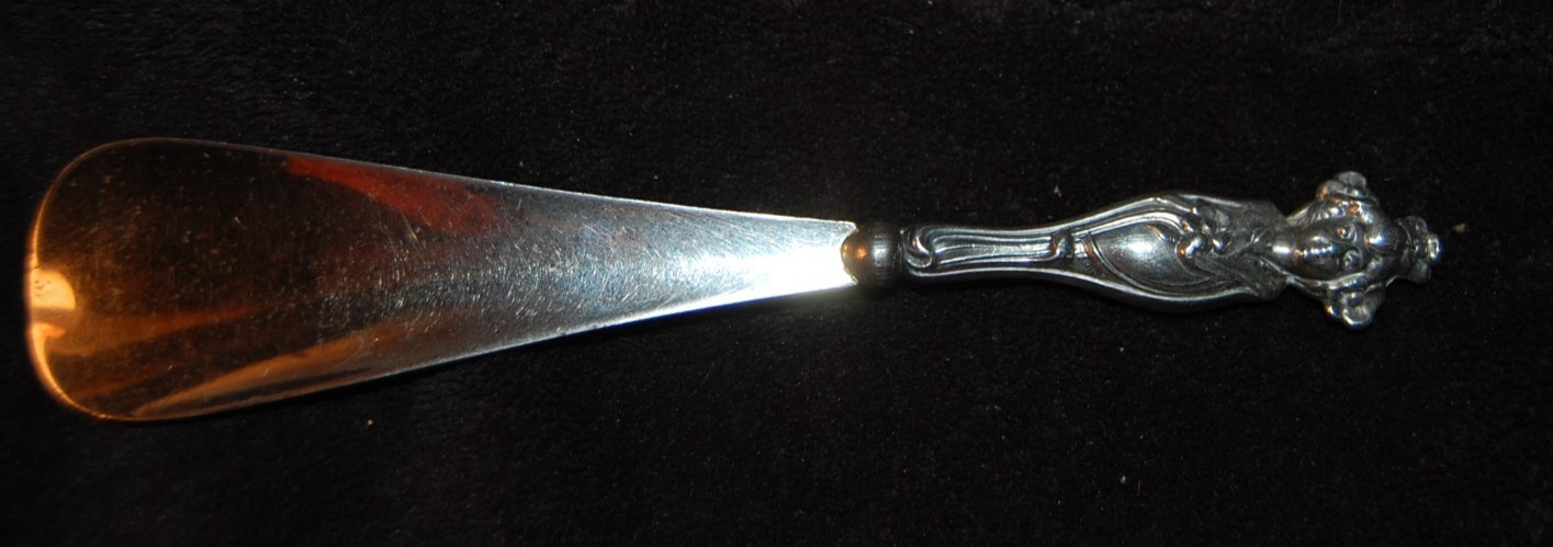 Antique Art Nouveau Lady Sterling  Handled  Shoe Horn