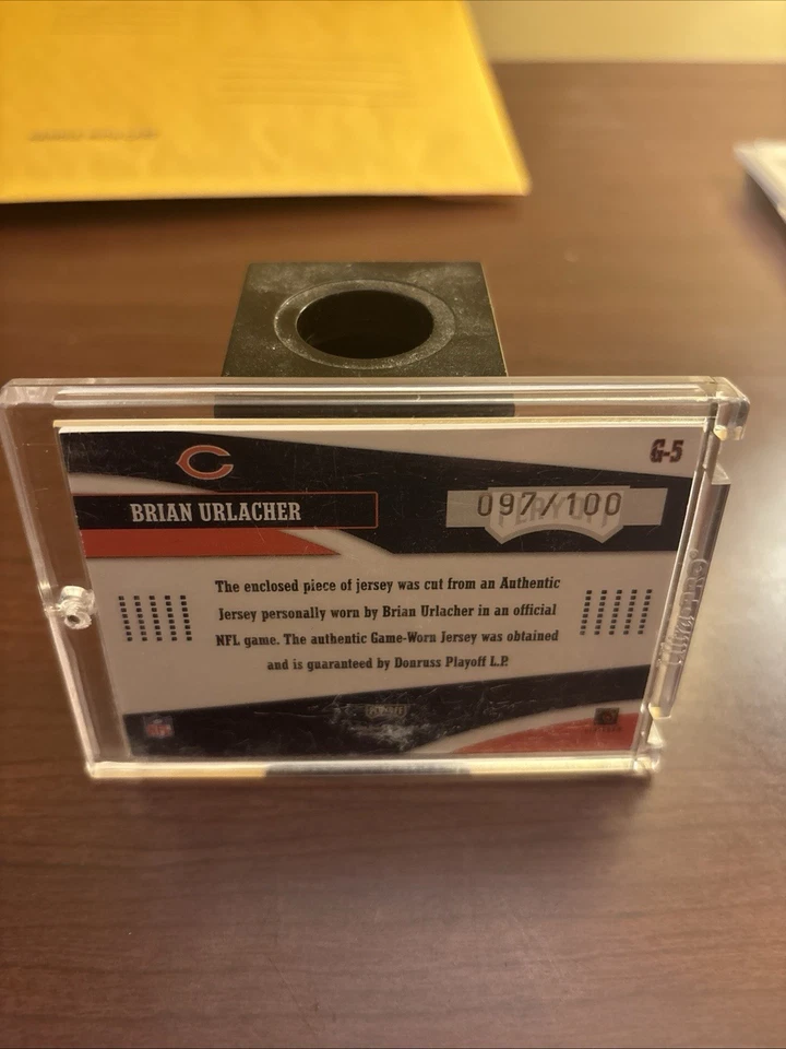 2004 Playoff Prestige - Gamers Brian Urlacher #G-5 Jerseys /100 (MEM) - Image 2 of 2