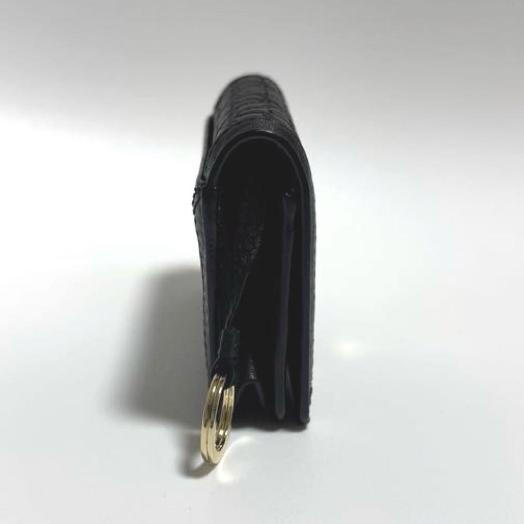 TORY BURCH Black Leather Card Case with Keyring, 7.5x11cm, Unused thumbnail 4