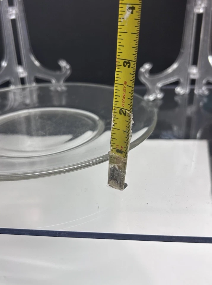 Vintage Libbey Crisa Moderno Glass Dinner Plates Clear RARE Heavily Scratched-5 - Image 2 of 4